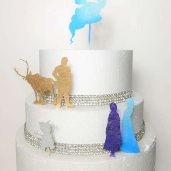 Set of 6 Frozen Elsa Anna Inspired Cake Topper - Picture 2 of 2